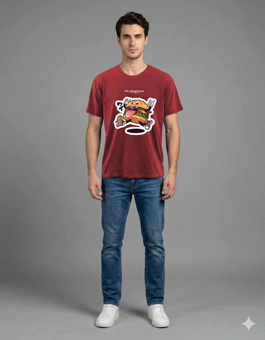 The Hangovers Maroon Burger T-Shirt