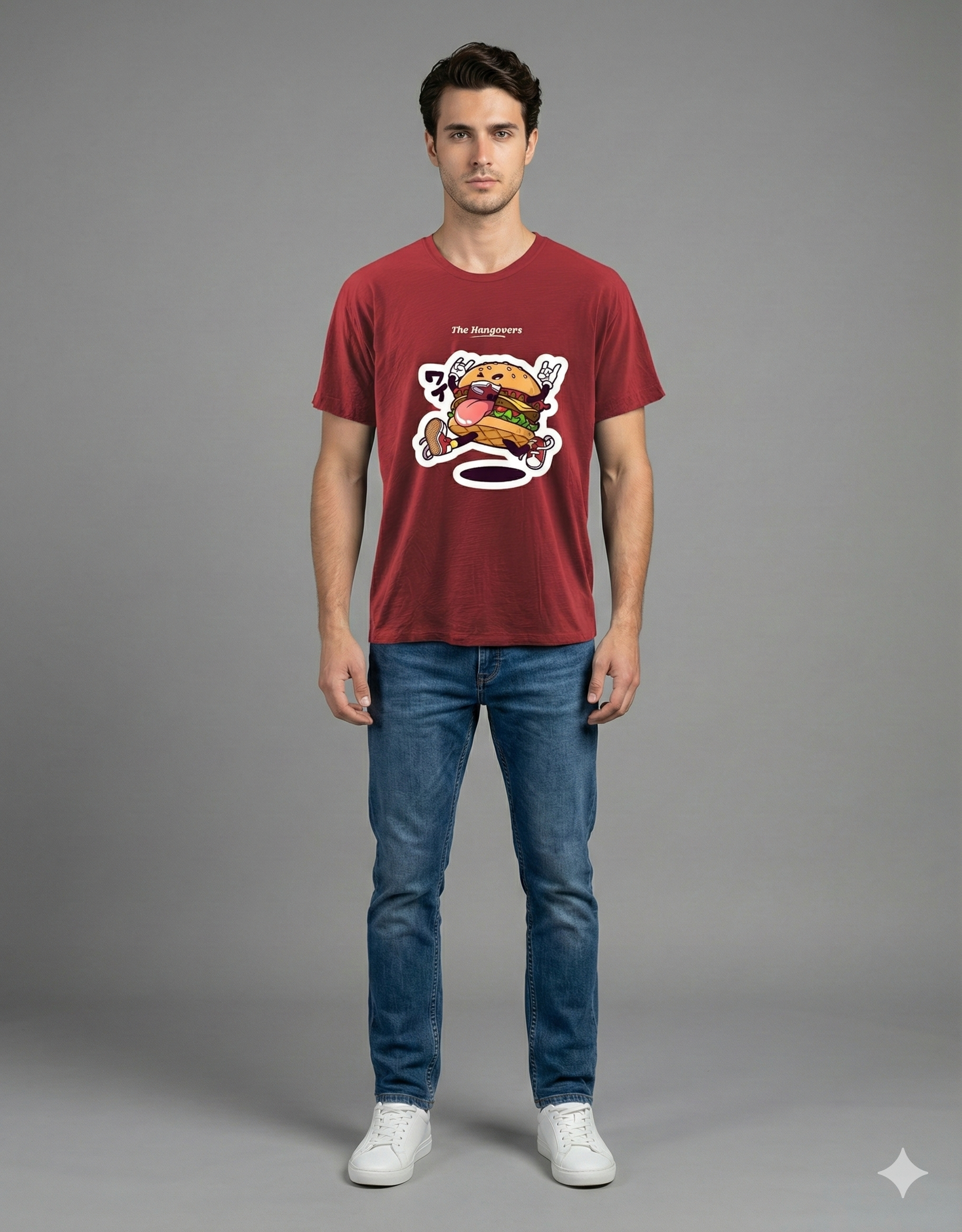 The Hangovers Maroon Burger T-Shirt